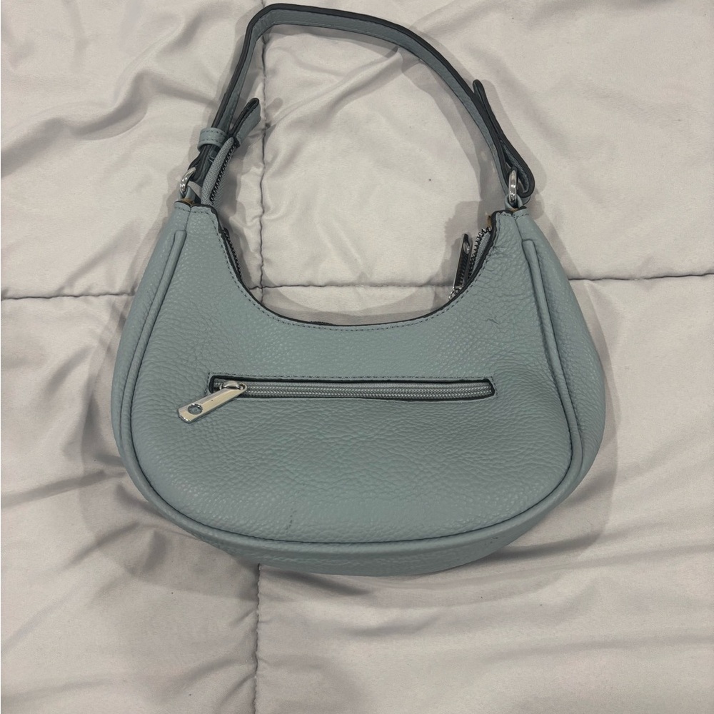 Elegant Gray Leather Shoulder Bag bought from europe
